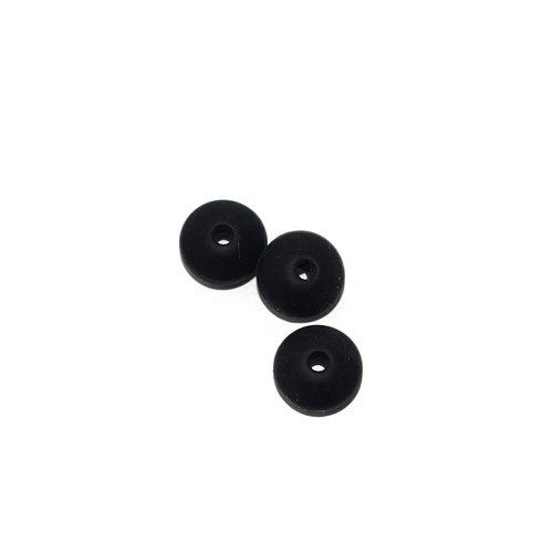 Perle lentille silicone 10 mm noir