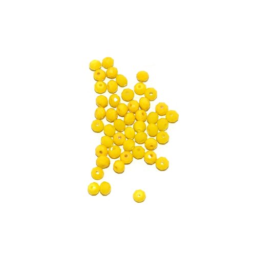 Perles en verre facettée aplaties 3x4 mm jaune x 10