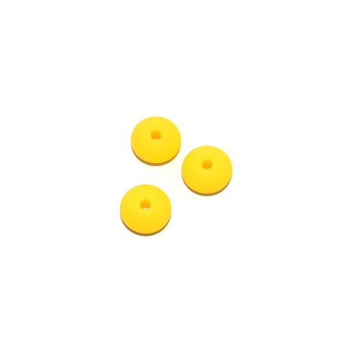 Perle lentille silicone 10 mm jaune soleil