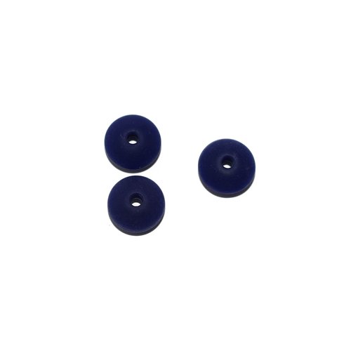 Perle lentille silicone 10 mm bleu marine