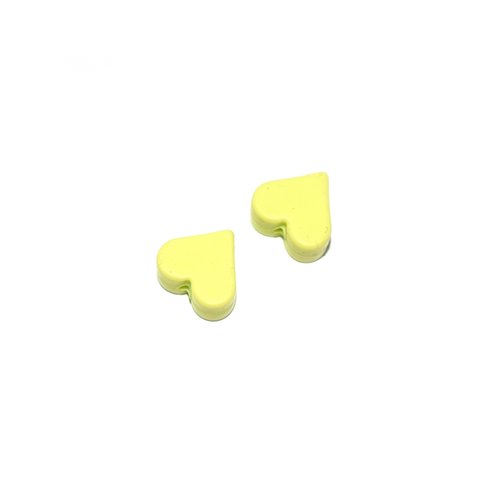 Perle silicone coeur 10x20 mm jaune soleil