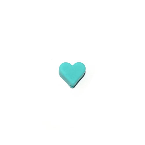 Perle silicone coeur 10x20 mm vert turquoise