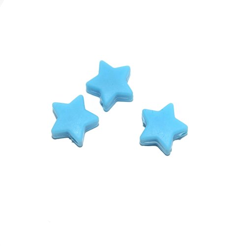 Perle silicone étoile 10x20 mm bleu jean's