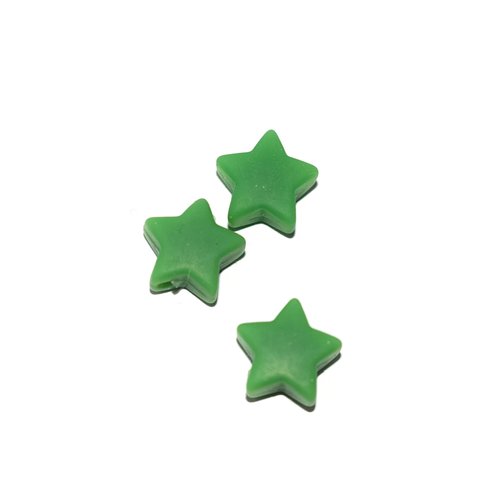 Perle silicone étoile 10x20 mm vert foncé