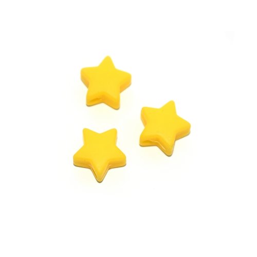 Perle silicone étoile 10x20 mm jaune soleil