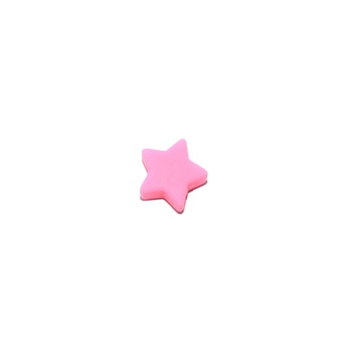 Perle silicone étoile 10x20 mm rose bonbon