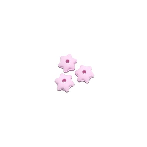 Mini perle silicone fleur 12 mm rose clair