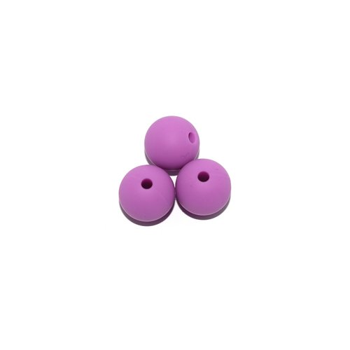 Perle ronde 12 mm en silicone violet