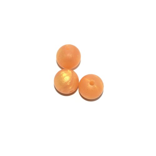 Perle ronde 12 mm en silicone doré