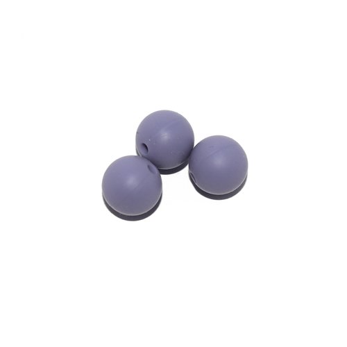 Perle ronde 12 mm en silicone lavande