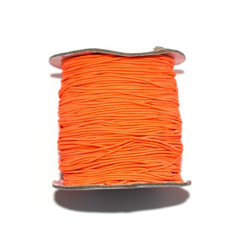Fil nylon rond 1 mm élastique orange fluo x10 m