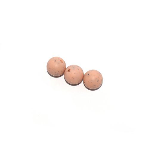 Perle ronde 12 mm en silicone granite beige