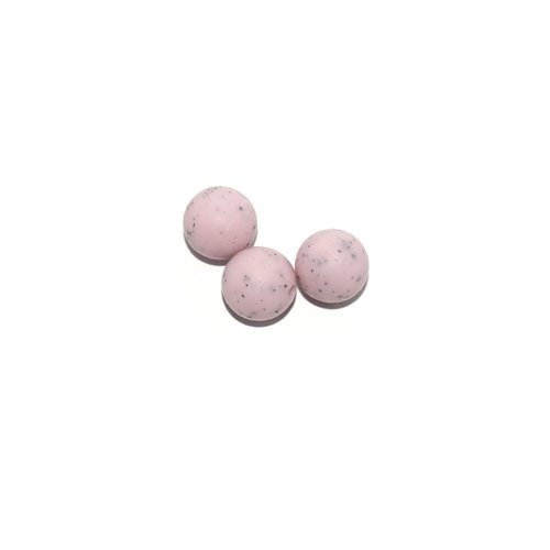 Perle ronde 12 mm en silicone granite mauve