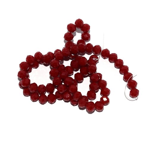 Perles à facettes rondes aplaties 4x6 mm bordeaux x 10