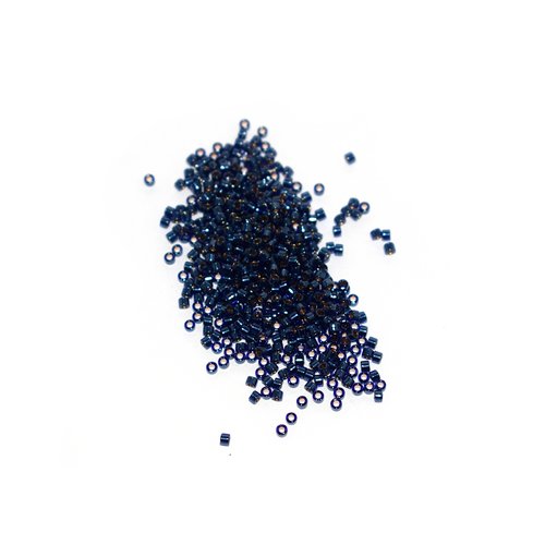 5 g (+/- 875 perles) délica miyuki 11/0 luster lined cobalt db-278