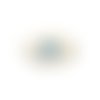 Breloque mauvais oeil doré émaillé blanc et bleu 23x15mm