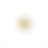 Perle ronde aplatie gravé étoile métal doré 8mm