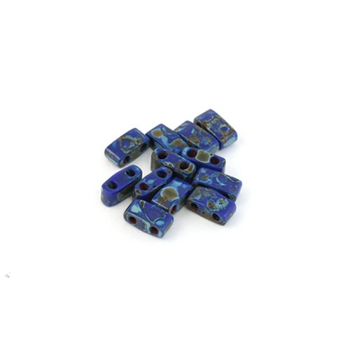 5 g miyuki half tila opaque cobalt picasso htl-4518