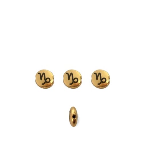 Perle signe du zodiaque métal doré 8mm capricorne