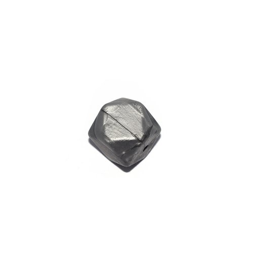 Perle hexagonale 17 mm en silicone argenté