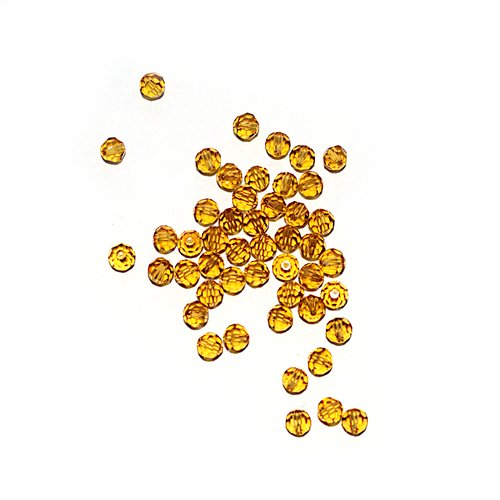 Perle ronde à facettes cristal 4 mm topaz x10