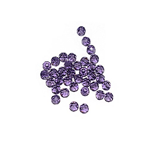 Perle ronde à facettes cristal 4 mm tanzanite x10