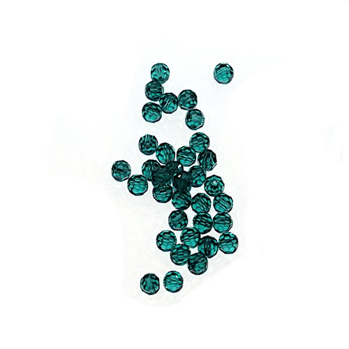 Perle ronde à facettes cristal 4 mm indicolite x10