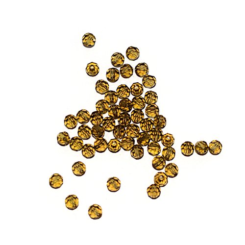 Perle ronde à facettes cristal 4 mm khaki x10
