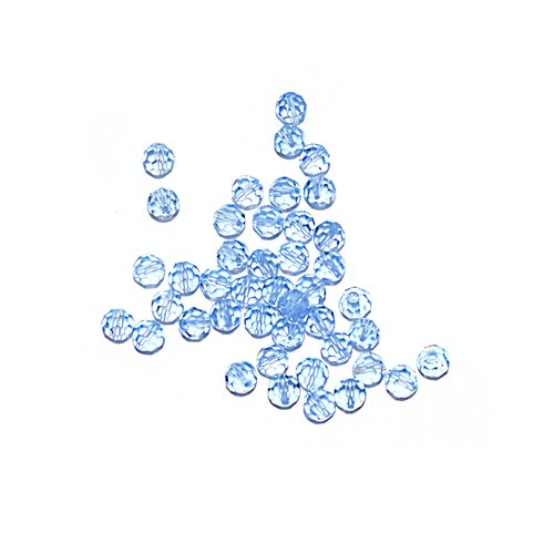 Perle ronde à facettes cristal 4 mm light sapphire x10