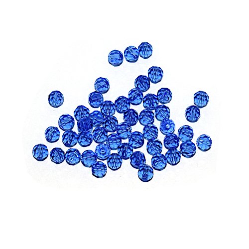 Perle ronde à facettes cristal 4 mm sapphire x10