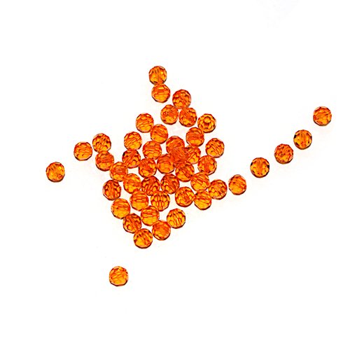 Perle ronde à facettes cristal 4 mm tangerine x10