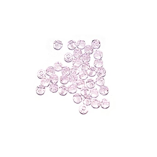 Perle ronde à facettes cristal 4 mm rosaline x10