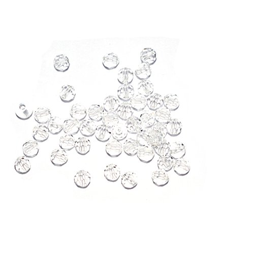 Perle ronde à facettes cristal 4 mm crystal x10