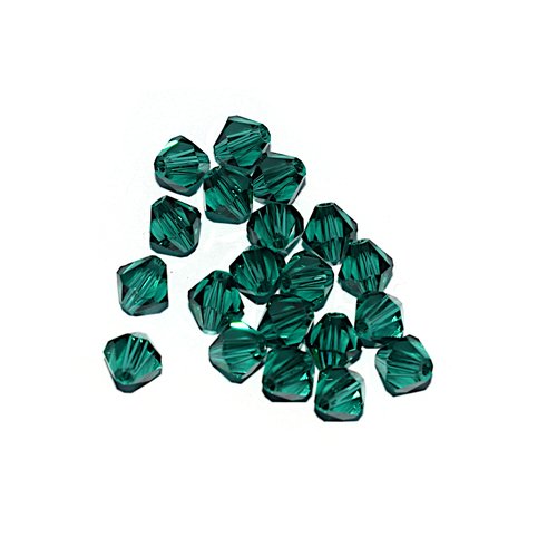 Toupie à facettes cristal 6x6 mm emerald x10