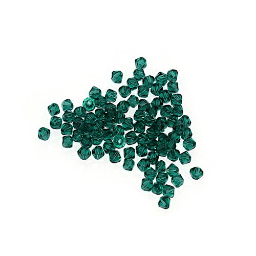 Toupie à facettes cristal 4x4 mm emerald x10