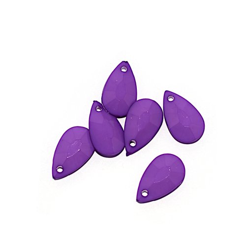 Pendentif goutte/larme acrylique 20x12 mm violet x10