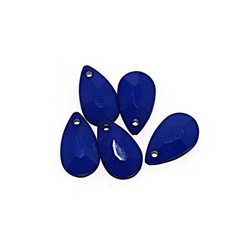 Pendentif goutte/larme acrylique 20x12 mm bleu roi x10