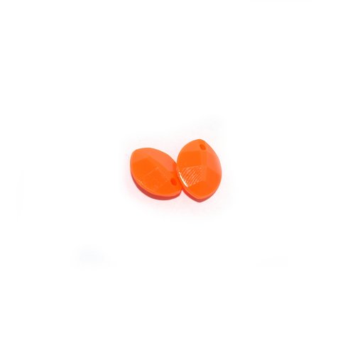 Breloque goutte/larme acrylique 11x9 mm orange x10