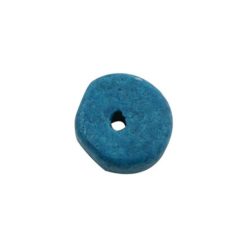 Rondelle céramique 6,5x2,2 mm trou 1,2 mm bleu turquoise mat x10