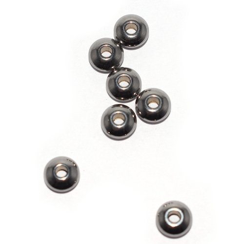 Perle lentille 5x2,5 mm argenté acier inoxydable