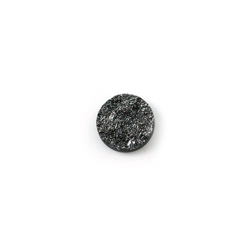 Cabochon rond plat effet pierre 15 mm noir