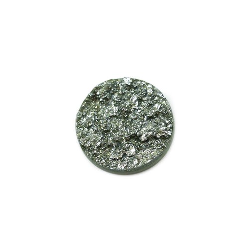Cabochon rond plat effet pierre 15 mm vert clair