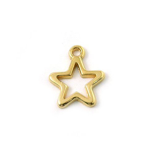 Breloque étoile évidé 14 mm doré