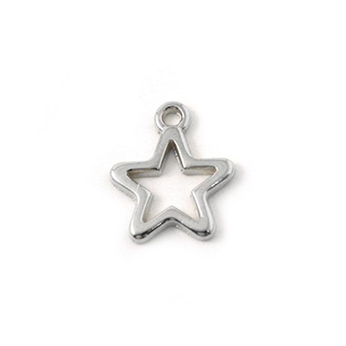 Breloque étoile évidé 14 mm argenté