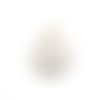 Breloque ronde étoile lune émaille + strass 16 mm blanc