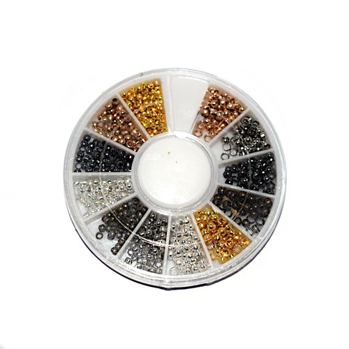 Assortiment perles à écraser 2-2,5mm - 6 couleurs (510 perles) + boite