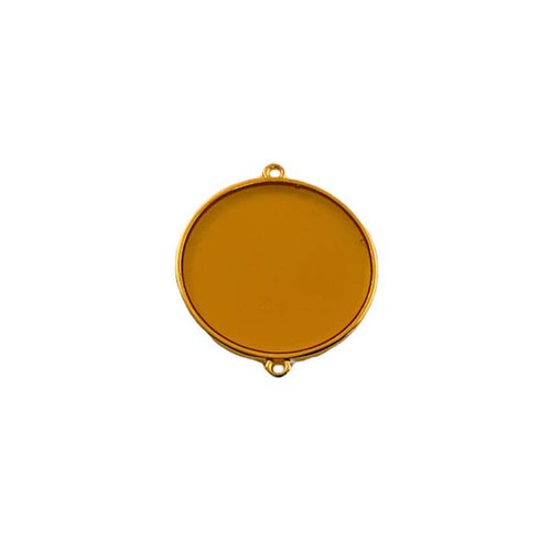 Connecteur rond jaune moutarde transparent doré 19 mm