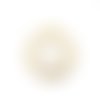 Pendentif rond vitrail blanc opale doré 8 mm