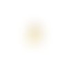 Médaillon rond gémeaux doré émaillé blanc 12 mm