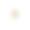 Médaillon rond vierge doré émaillé blanc 12 mm